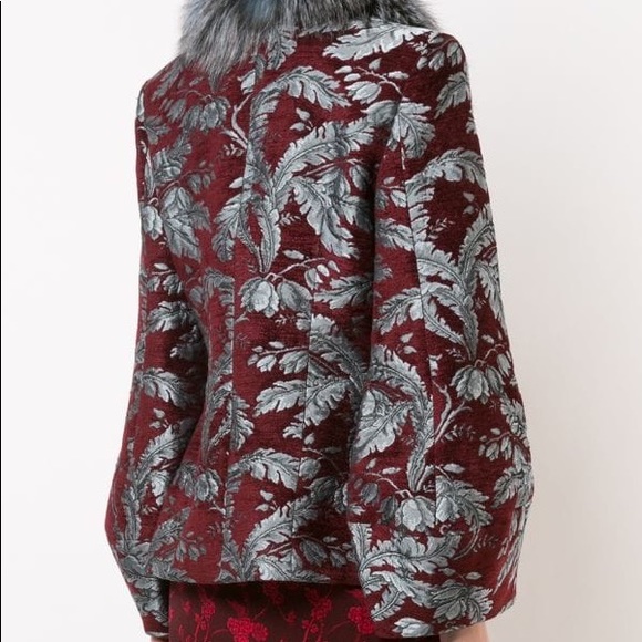 Courtney Jacquard Single-Button Jacket w/ Fox Fur Collar - Picture 6 of 7